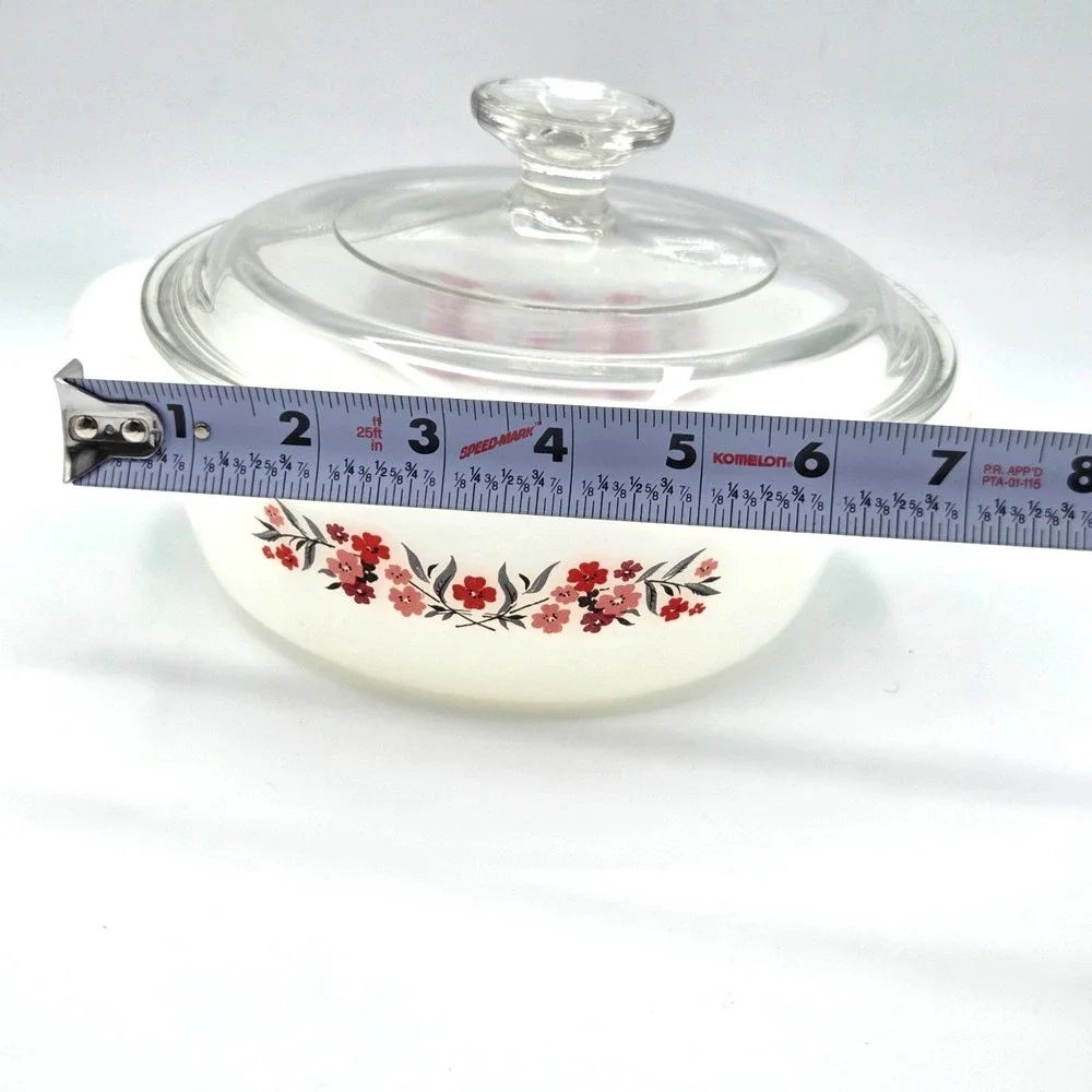 Vintage‎ Anchor Hocking Fire-King Primrose Covered Casserole  Floral with Lid